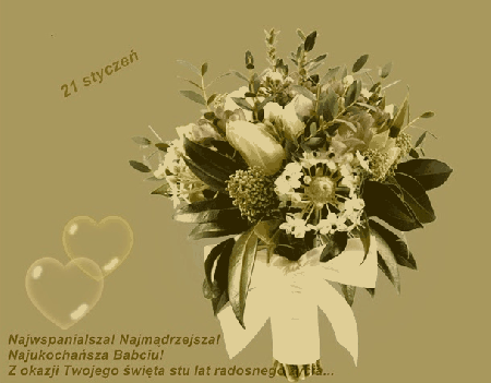 Beżowa kartka z życzeniami na dzień babci